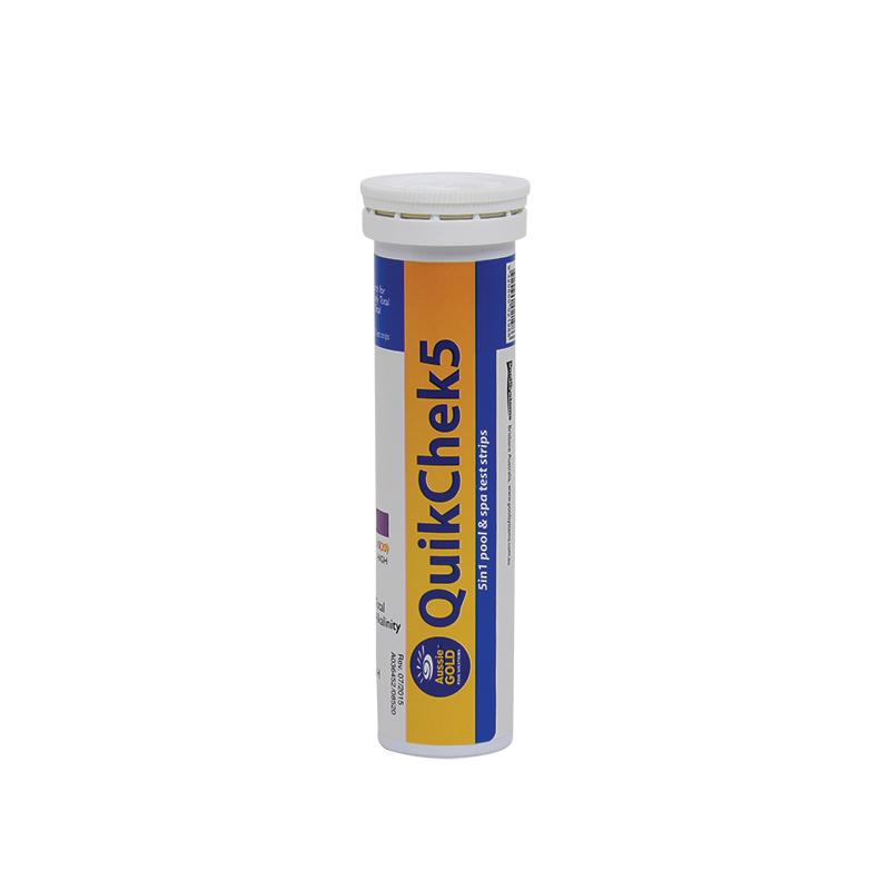 QuikChek5 test strip container on a white background