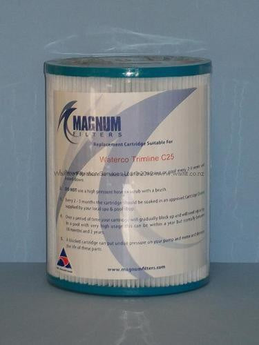Magnum Filters replacement cartridge for Waterco Trimline G25 on a gray background