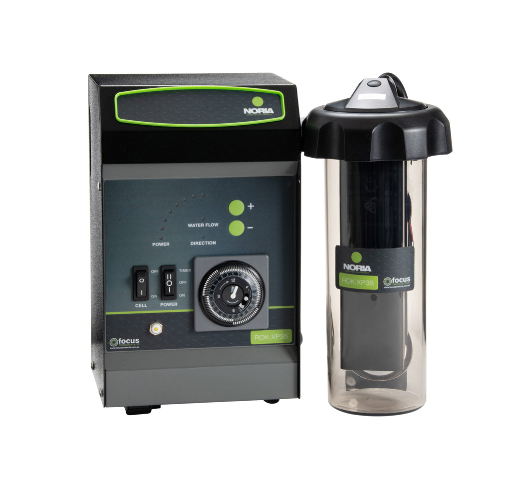 Norda water treatment system with control panel and clear container on a white background