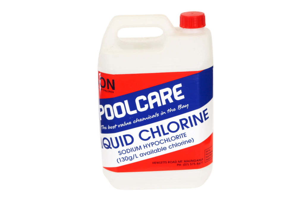 Pool Chemicals Tauranga - Liquid Chlorine 5L Hypo.