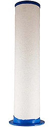 Filter cartridge with blue base on a white background