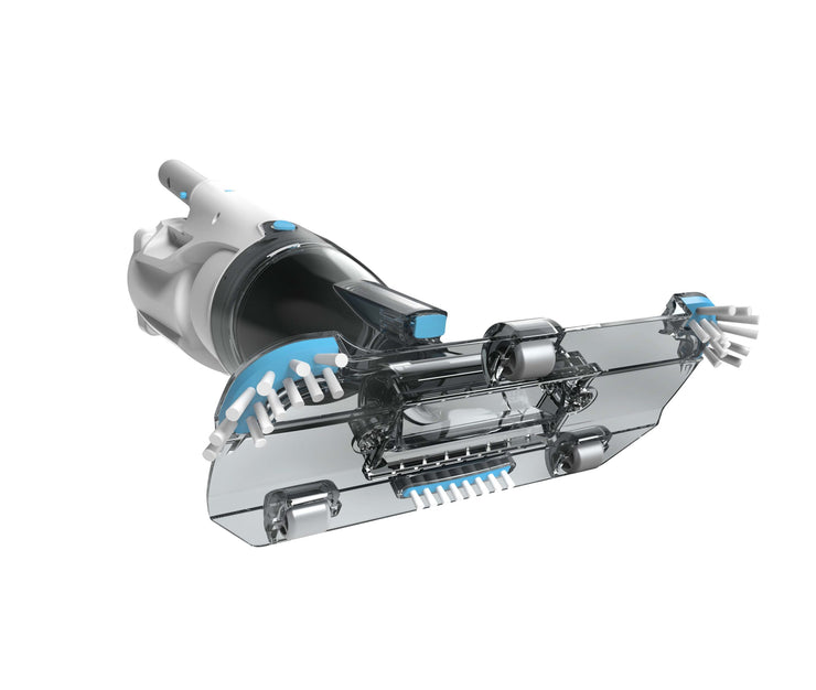 Bottom view of pool cleaner head. 