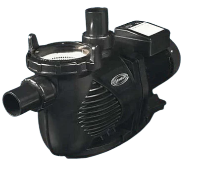 Black pump with visible brand logo on a white background