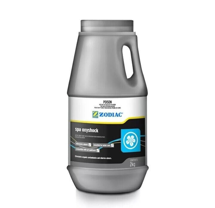 Zodiac spa oxyshock container on a white background